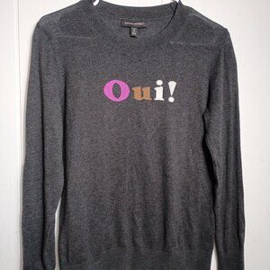 Oui! Banana Republic Gray Sweater Long Sleeve Lightweight Womens Petite M French